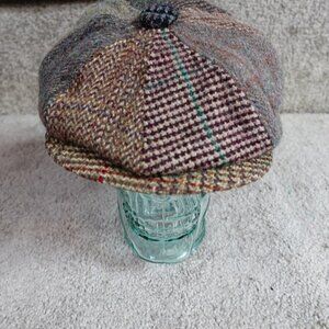 Vintage Schuman Sullivan Newsboy Cap Brown Tweed Wool USA Peaky Blinders